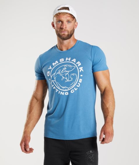 Men's Gymshark Legacy T-Shirts Blue | NZ 2DUEJI